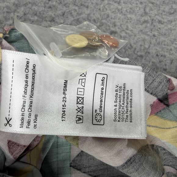 NWOT Scotch & Soda Colorful Botanical Print Camp Shirt Men's Size Large - Picture 9 of 13